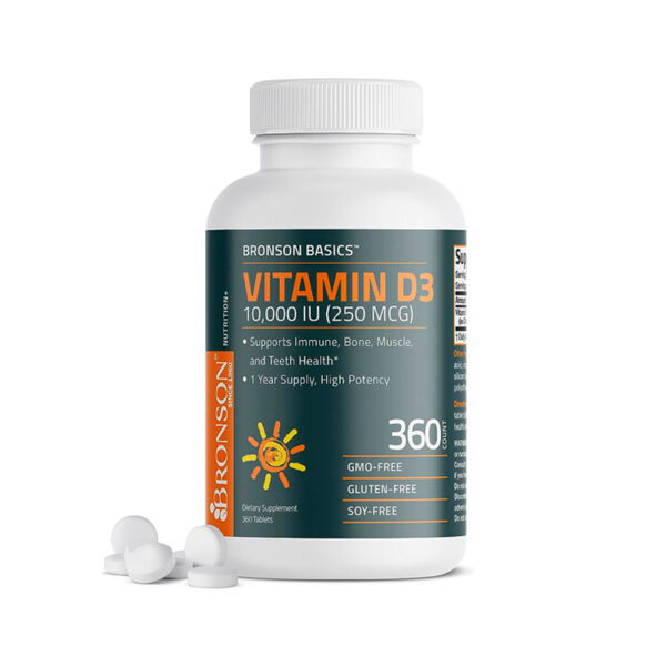 Vitamina D3 10.000 ui - Bronson - 360 Comprimidos . Importada eeuu