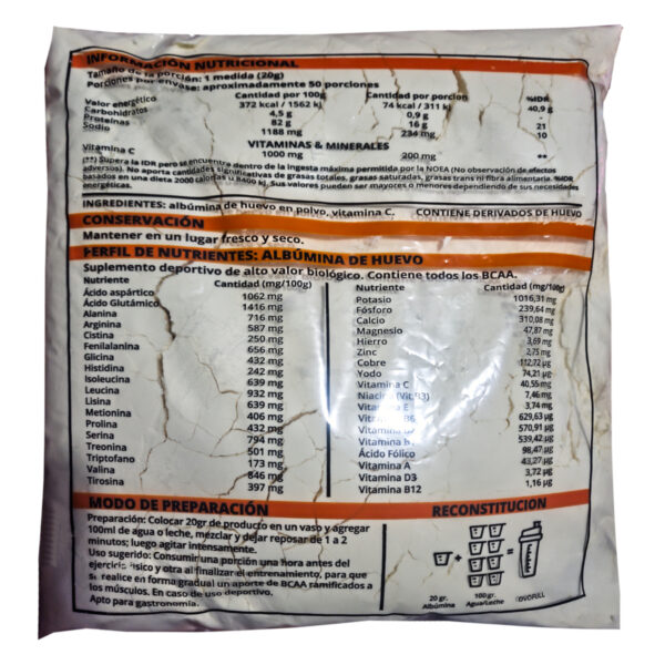 Albumina De Huevo Proteína Claras Huevo %80 1 Kg Ovofull - Imagen 2