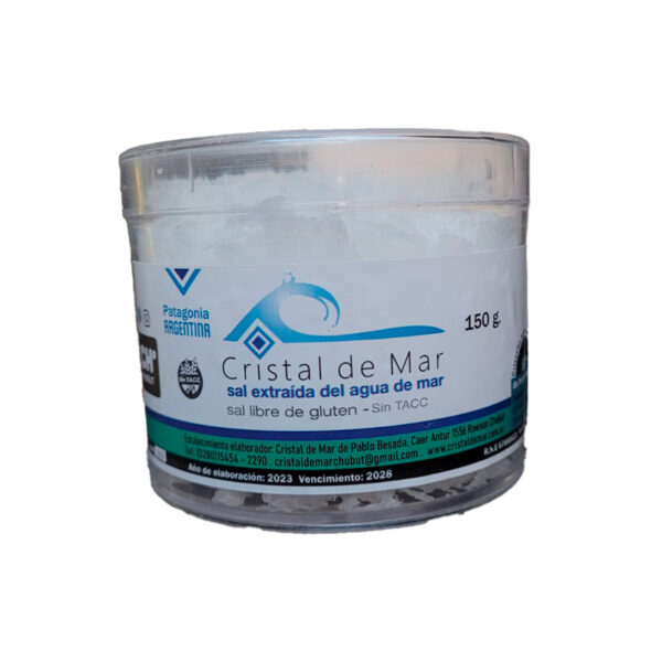 Sal extraida del agua de mar en escamas x 150 gr