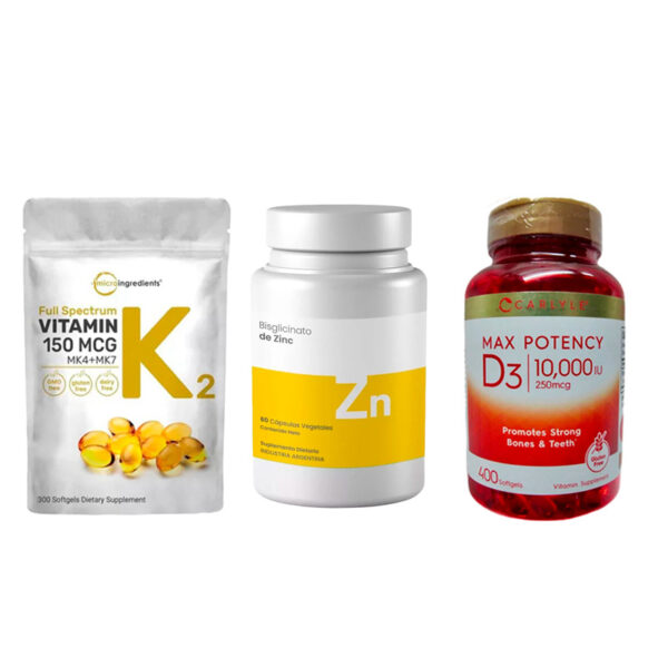 Combo triada: vit k2 + zinc + vit d3 10.000iu