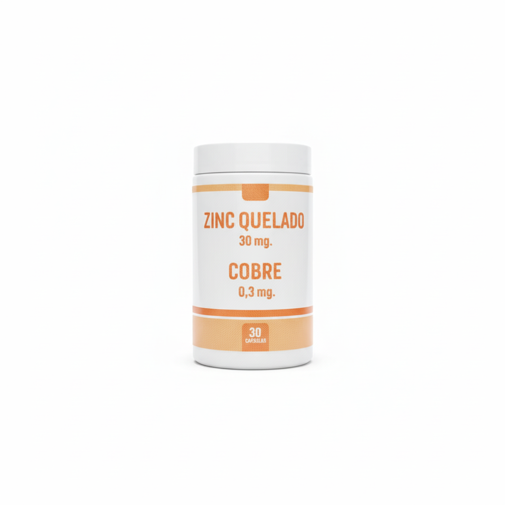 Zinc quelado 30mg + cobre 0.3 mg - 30 capsulas