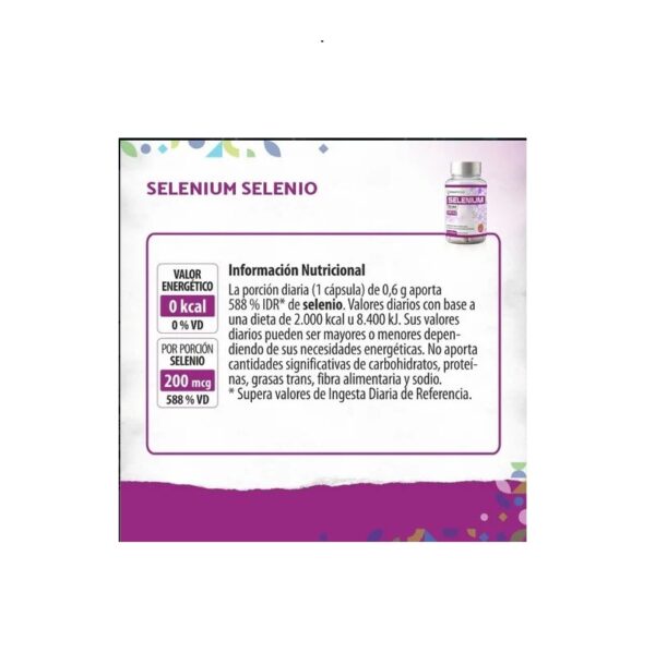 Selenium 200mcg  - selenio innovanaturals 30 capsulas - Imagen 2